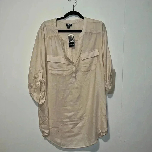 NWT Torrid Harper Blush Cream Blouse 26 - Picture 1 of 5